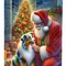 Edge Collections - 11.25" X 15.50" - Multicolor - Australian Shepherd and Santa Claus - 1 Piece